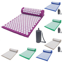 Load image into Gallery viewer, Massager Cushion Massage Yoga Mat Acupressure Relieve Stress Back Body Pain Spike Acupuncture Mat with Pillow