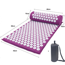 Load image into Gallery viewer, Massager Cushion Massage Yoga Mat Acupressure Relieve Stress Back Body Pain Spike Acupuncture Mat with Pillow
