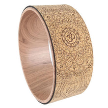 Load image into Gallery viewer, Mandala Pattern Yoga Wheel Natural Cork Yoga Auxiliary Wheel Massage Wheel Back Bend Artifact Pilates Yoga Circle
